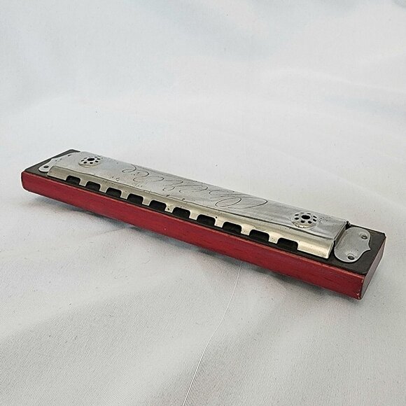 Opera C‎ Note Harmonica 6.25 Inch 6 1/4" West Germany 1950 1960 Vintage Red Wood - Picture 1 of 9